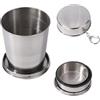 Bebochoi Tazza Pieghevole Acciaio Inossidabile, 250 ml Bicchiere Pieghevole da Viaggio, Tazza Telescopica in Acciaio Inox, Coppa In Metallo Da Campeggio, per Viaggi Campeggio Escursionismo