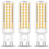BROLSKUN Lampadina LED G9, luce bianca calda, 230 V, risparmio energetico 9 W, sostituisce lampadine alogene da 60 W, 75 W, 3000 K, confezione da 3