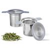 Starward 2 Pezzi Infusore Tisane in Acciaio Inossidabile con Maniglie in Silicone e Coperchio, Filtro Tisana Infusione, Riutilizzabili, per Tazze, Ciotole Tè e Teiere