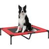 PawHut Letto su gambe letto per cane gatto letto da campo letto rialzato Animali grande comfort tessuto Oxford textilene micro-perforato metallo 92 x 76 x 18 cm rosso