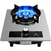 KKJPL Cucina A Gas 1 Bruciatore In Acciaio Inox, 5,0 KW, 9 Cavità Fuoco Alto, Timer Da 180 Minuti, Adatta For Cucina Domestica Con Protezione Anti-spegnimento(NG)