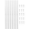 VEVOR Pilastri per Mensole, Staffe per Mensole Regolabili in Acciaio inox, Inserti per Strisce di Pilastri con 32 Viti, per Scaffalature a Parete, Armadio, 923 x 17 x 6,5 mm 8 Pezzi