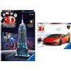 Ravensburger 12566 1 Puzzle 3D, Empire State Building, Edizione Speciale Notte con LED & Puzzle 3D, Lamborghini Huracán Evo, Età Consigliata 8+, 108 Pezzi Misura 25 x 12 x 7 cm
