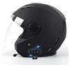 VVPEC Casco Moto Jet Bluetooth Integrato Auricolare E Microfono Integrati con Visiera Retrattile Certificazione ECE Casco Jet Jet Per Adulti Uomini Donne - Mezze Caschi Moto Stile Vintage(7,M=57~58cm)