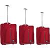 PROVITERA Set 3 Valigie Morbide Resistenti, Bagaglio a Mano con Rivestimento Morbido e Maniglia Telescopica, Valigia Trolley Resistente da Viaggio Morbida con Ruote Coveri Viale Morin (Bordeaux)