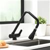 SJQKA Rubinetto Cucina Abbattibile Sottofinestra,rubinetto Cucina Pieghevole 3 Modalità Di Scarico Dell'acqua,miscelatore Sottofinestra Cucina Rubinetti Da Cucina Acciaio Inox 304 (nero)