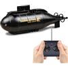 HUAJUN Mini Sottomarino Telecomandato Bambini, 2,4 GHz Barca RC con luci LED 6 Canali, Subacquea Impermeabile Sottomarino, Giocattoli d'acqua RC Elettrici per Piscina Estiva, Regalo Bambini 6-12 Anni