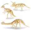 Georgie Porgy Georgy Porgy 3D Puzzle di Legno Modello Collezione di Modelli Animali Woodcraft Costruzione Impostato Bambini Giocattoli per Ragazzi e Ragazze Età 5+ (3 Pezzo, Parasaurolophus Apatosaurus Triceratopo)