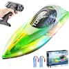 CHENBOOW Barca Telecomandata,Barca Radiocomandata,Barca da Corsa,Barca RC con Luce LED,Motoscafo Radiocomandato,2,4 GHz Barca RC,Motoscafo Telecomandato Veloce per Piscine e Laghi