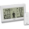TFA Dostmann stazione radiocontrollata digitale Weather Boy, 35.1159.02, fase lunare, ora dell'alba/tramonto, temperatura e umidità, con sensore esterno, bianco