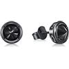 Immobird Orecchini Uomo Orecchini Donna Argento Sterling 925 Spinello Neri Per Uomo Unisex (A)