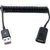 System-S Cavo USB 2.0 90 cm tipo A maschio a femmina adattatore a spirale allungabile nero