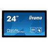 iiyama Prolite TF2415MC-B2 - Monitor LED VA, 60,5 cm (23,8) Full HD Open Frame a 10 punti, capacitivo (VGA, HDMI, DisplayPort) IP65 Front, Touch screen con vetro anti impronte, colore: Nero