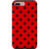 Preppy & Pretty Chic Girl Rosso e Nero Polka Dot Boho Vintage Estetica Girly Punteggiato Custodia per iPhone 7 Plus/8 Plus
