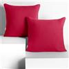 DecoKing Set di 2 federe 50 x 50 * 2 cm, jersey 100% cotone pettinato, chiusura a cerniera Rosa Amber
