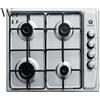 Staylux Piano cottura 4 fuochi a gas 60 cm acciaio inox a incasso gpl manopole laterali argento kit ugelli incluso