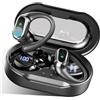 Rolosar Cuffie Bluetooth Sport, Auricolari Bluetooth 5.4 ENC Riduzione del Rumore Mic, 50 Ore Cuffie Wireless con HiFi Stereo, Cuffiette Senza fili con IP7 Impermeabili, Controllo Touch, Display LED