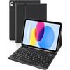 Nsyee Custodia con Tastiera per iPad 11a Generazione (A16) 11 pollici 2025, 10a Generazione 10,9 pollici 2022, Tastiera Bluetooth Staccabile, Layout Italiano，con Slot per Penna, Nero