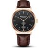 Sea Gull SEA-GULL 2022 Orologio Automatico da Uomo Con Piccola Lancetta dei Secondi, Cinturino in Pelle 6075, Quadrante Nero/Lunetta Dorata