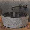 KAMALU Lavabo bagno design rotondo in marmo nero 40cm | Litos-TN40