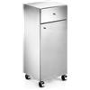 Lineabeta Base 1 cassetti e 1 anta con ruote Runner in acciaio lucido