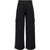 JDY Pantaloni in Tessuto Cargo da Donna Pantaloni Culotte Eleganti con Vita Alta e Pantaloni Marlene JDYGEGGO, Colore:Nero, Taglia:L / 32L, Lunghezza della Gamba: