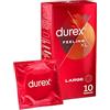 Durex FEELING XL - 10 preservativi sottili e extra large da uomo, larghezza nominale 60 mm