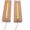 YWNYT 2pz LED luci base dell'esposizione, piedistallo di legno dell'esposizione della luce del LED, supporto di legno della lampada del LED di rettangolo per l'esposizione acrilica di cristallo di arti