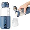 MyBabyBottle Scaldabiberon Portatile - Scalda Biberon Portatile Senza Fili, Veloce e Sicuro, Ricarica Rapida, in Vetro, Ideale per Viaggi e Spostamenti, Scaldabiberon Portatile Senza Fili Blu