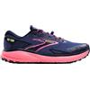 Brooks Divide 5 Grigio Blue Rosa Sunny Lime - Scarpe Trail Running Donna EUR 36,5 / US 6