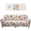 Lydevo Copridivano Elasticizzato 4 Posti Fodere Copri Divano con Braccioli con 2 Copricuscini Moderno Copridivano Fantasia Universale Antiscivolo Lavabile Divano Protector,Fiori Colorati