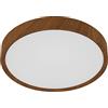 Eglo Plafoniera LED Musurita, plafoniera a 1 luce, lampada da soggiorno, lampada da cucina in acciaio e plastica, lampada da corridoio, soffitto in look legno, bianco, Ø 34 cm