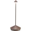 Zafferano, Pina Pro, Lampada da Tavolo Ricaricabile e Senza Fili con Controllo Touch, Adatta per Salotto ed Esterni, Dimmer, 2700 K, Altezza 29 cm, Colore Corten