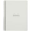 Rhodia 193421C Quaderno a spirale Notebook 16x21cm, 80 pagine staccabili, a quadretti , carta Clairefontaine bianca 80 g / m², copertina bianca