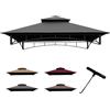 CoastShade Gazebo per barbecue a doppio livello, 8 x 5, tettoia di ricambio per esterni, barbecue, gazebo, tenda, tetto superiore, grigio