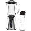 JOCCA - Frullatore di vetro con bottiglia da viaggio/potenza 350 W, frullatore/caraffa 1 l e bottiglia da 600 ml/luce LED, coperchio rimovibile, lame in acciaio inox (caraffa + bottiglia da 350 W)