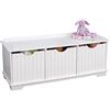 KidKraft Panca Contenitore in Legno Nantucket Bianco con 3 Cassetti Portaoggetti, Mobile Porta Giochi Bambini, Mobili per Cameretta e Sala Giochi per Bambini, 14564