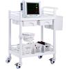 VEVOR Carrello da Laboratorio a 2 Ripiani, Carrello Medico Mobile con 2 Cassetti, 2 Vassoi 4 Ruote, Carrello per Servizio con Materiale PP, 3 Contenitori, per Laboratorio, Clinica, Ospedale, Salone