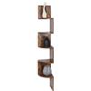 BAKAJI Libreria Scaffale Mensole da Parete Angolare Design Moderno in Legno Melaminico con 5 Ripiani ad Angolo Dimensioni 123 x 20 cm (Anticato)