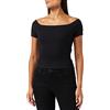 Urban Classics Maglietta Da Donna Con Spalle Scoperte e Maniche Corte, Maglietta a Maniche Corte, Donna, Nero, L