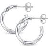 Amberta Orecchini a Cerchio Intrecciati in Argento Sterling 925 per Donna | Orecchini a Cerchio in Argento 925 Particolari: Orecchini Mezzo Cerchio Intrecciati 20 mm