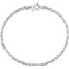Amberta Bracciale da Donna in Argento Sterling 925 Lunghezza 18 cm: Maglia Popcorn 2 mm
