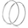 Amberta Orecchini a Cerchio da Donna in Argento Sterling 925: Diametro 30 mm
