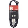 Stagg S-Series, Phone-Plug/Phone-Plug, Strumenti, Cavo a Spirale, Spirale - Deluxe, 6m, Nero