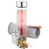 Navaris Bottiglia Termica Acqua Detox 500ml - Borraccia Vetro con Filtro - Teiera Portatile - Termos Tè Tisane Infusi - Infusiera Tappo e Custodia