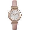Timex Orologio da Donna Main Street 31 mm, Cinturino in Pelle Rosa, Quadrante Argentato, Cassa Oro Rosa, TW2W96300