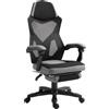 HOMCOM Vinsetto Sedia da Gaming con Schienale e Altezza regolabile, Ruote girevoli e Poggiapiedi, 58x72x108-118 cm, Grigia e Nera