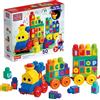 Mega Brands MEGA Bloks - Impara con il treno, trenino con blocchi dell'alfabeto per imparare le lettere e suoni realistici, Giocattolo per Bambini 1+ Anni, FWK22