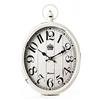 Musaoz, orologio da parete ovale grande, silenzioso, senza ticchettio, in metallo, funzionamento a batteria, retrò, antico, stile rustico, vintage, per soggiorno, cucina, fattoria, 40,6 cm, bianco