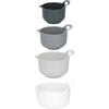 alpina 8711252179773 Set di 4 ciotole antiscivolo, in plastica, colore: bianco